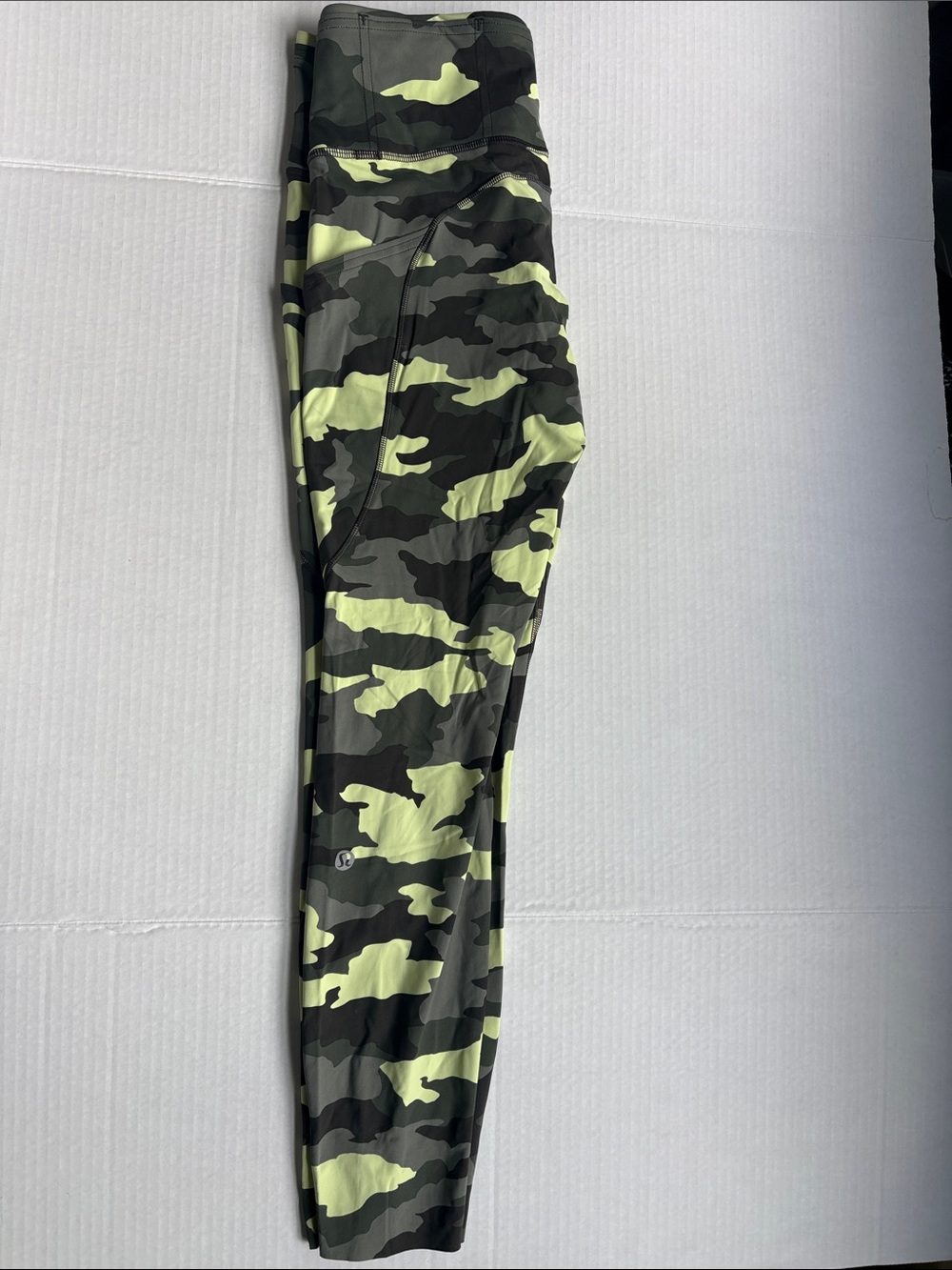 lululemon Fast and free- high rise 25” Neon Green & Black Camo Leggings